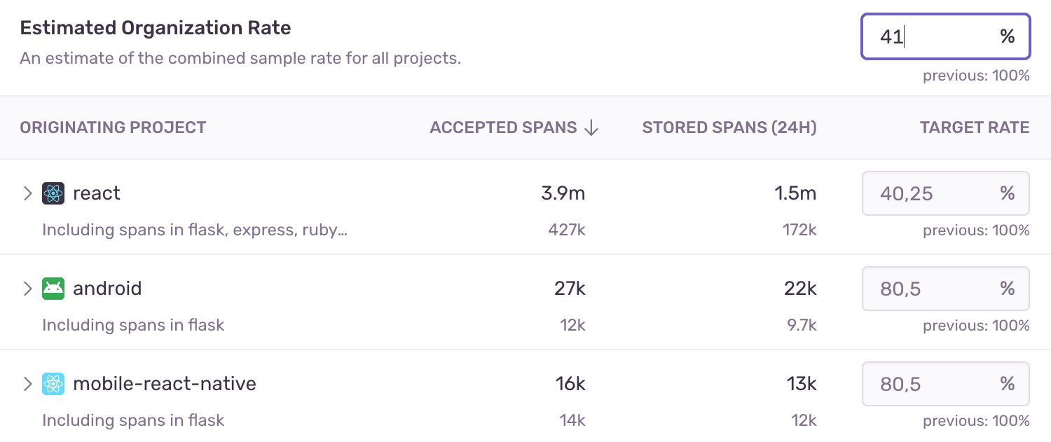 Change all projects at once in Advanced Mode